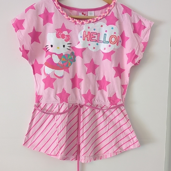 Hello Kitty Pink and White Starry Tunic Top Girls 14-16 - Picture 1 of 4